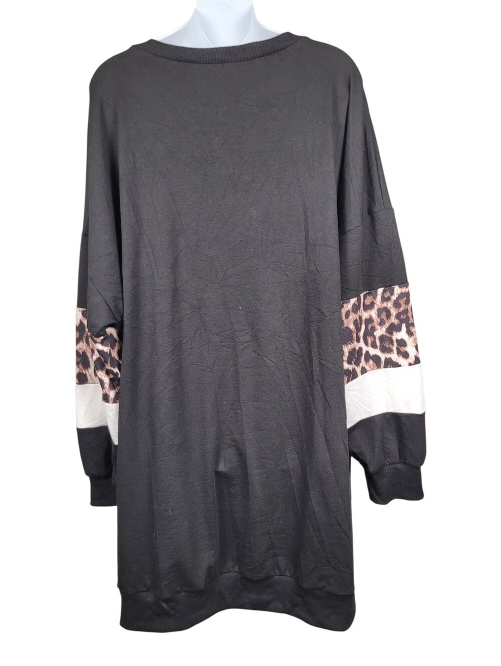 2/$20 Shein Black Leopard Pattern Long Sweatshirt Top Size: 2XL - Picture 4 of 10